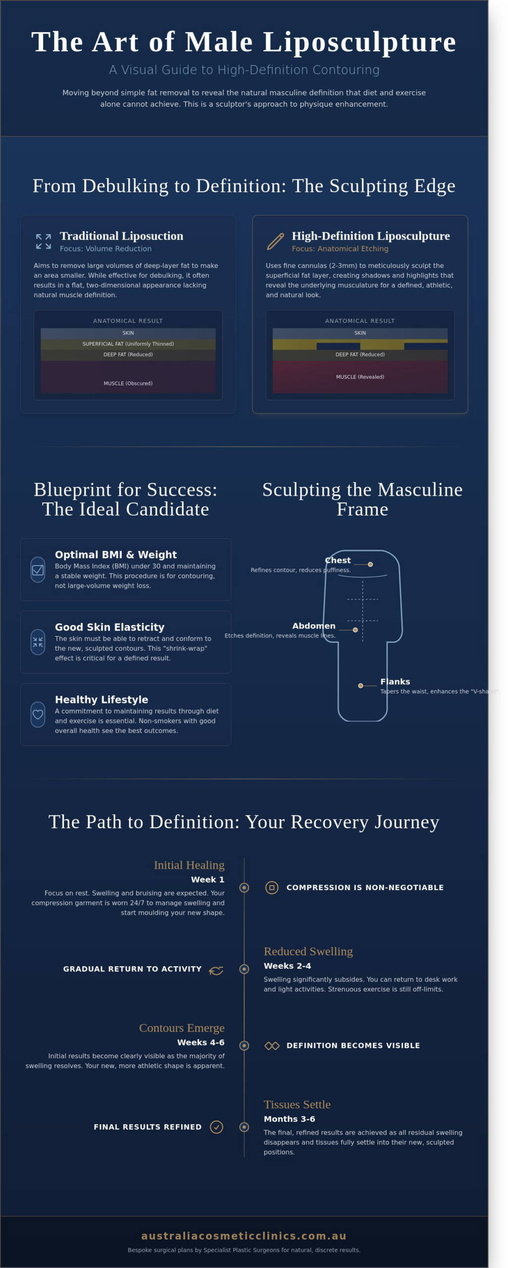 Male Liposculpture in Sydney: The Definitive Guide to High-Definition Contouring - Infographic