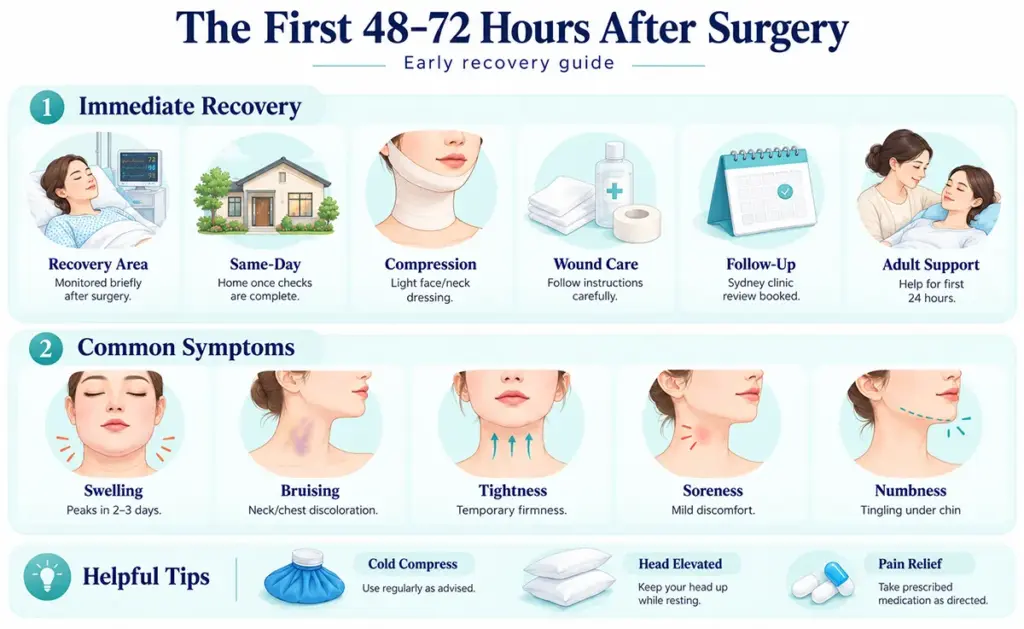 The First 48-72 Hours After Neck Liposuction Surgery